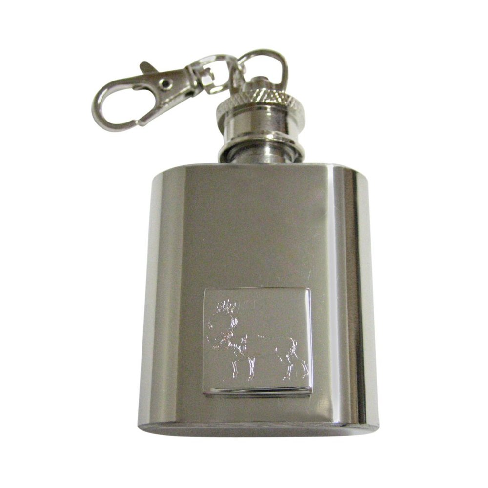 Etched Left Facing Moose Keychain Flask - image 1